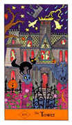 The Tower Tarot card in Halloween deck