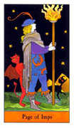 Page of Imps Tarot card in Halloween deck