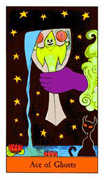 Ace of Ghosts Tarot card in Halloween Tarot deck