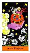 Ace of Pumpkins Tarot card in Halloween deck