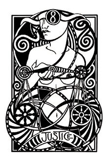 Justice Tarot card in Heart & Hands Tarot deck