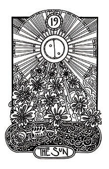 The Sun Tarot card in Heart & Hands Tarot deck