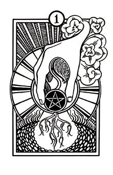 Ace of Pentacles Tarot card in Heart & Hands Tarot deck