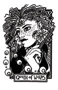Queen of Wands Tarot card in Heart & Hands deck