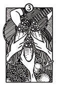 Three of Cups Tarot card in Heart & Hands Tarot deck