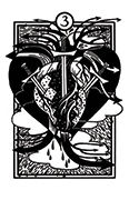 Three of Swords Tarot card in Heart & Hands deck