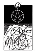 Three of Pentacles Tarot card in Heart & Hands Tarot deck