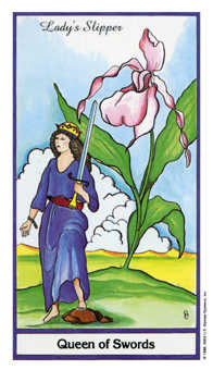 Queen of Swords Tarot card in Herbal Tarot deck