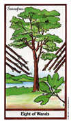 Eight of Wands Tarot card in Herbal deck