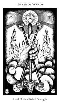 Three of Wands Tarot card in Hermetic Tarot deck