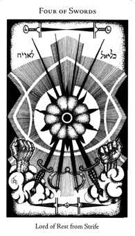 Four of Swords Tarot card in Hermetic Tarot deck