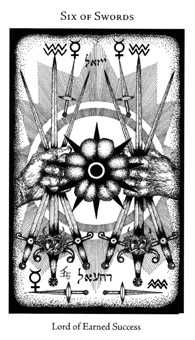 Six of Swords Tarot card in Hermetic Tarot deck