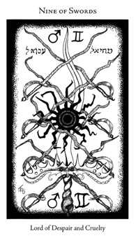 Nine of Swords Tarot card in Hermetic Tarot deck
