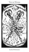 Two of Wands Tarot card in Hermetic Tarot deck