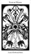 Four of Wands Tarot card in Hermetic deck