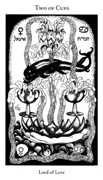 Two of Cups Tarot card in Hermetic deck