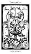Three of Cups Tarot card in Hermetic deck