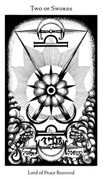 Two of Swords Tarot card in Hermetic deck