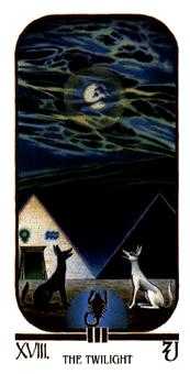 The Moon Tarot card in Ibis Tarot deck