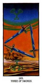 Three of Swords Tarot card in Ibis Tarot deck