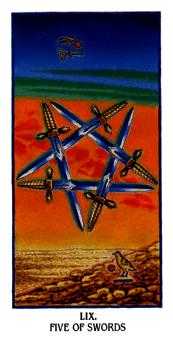 Five of Swords Tarot card in Ibis Tarot deck