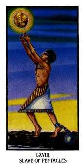 Slave of Pentacles Tarot card in Ibis Tarot deck