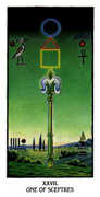 Ace of Sceptres Tarot card in Ibis Tarot deck