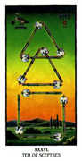 Ten of Sceptres Tarot card in Ibis deck