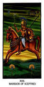 Warrior of Sceptres Tarot card in Ibis Tarot deck