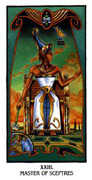 Master of Sceptres Tarot card in Ibis Tarot deck