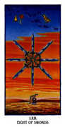 Eight of Swords Tarot card in Ibis Tarot deck