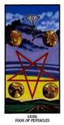 Four of Pentacles Tarot card in Ibis Tarot deck