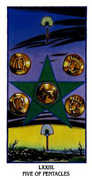 Five of Pentacles Tarot card in Ibis deck