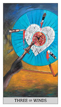 Three of Swords Tarot card in Japaridze Tarot deck