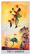 Two of Coins Tarot card in Japaridze deck
