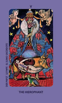 The Hierophant Tarot card in Jolanda Tarot deck