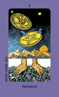 Two of Coins Tarot card in Jolanda Tarot deck