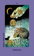 Five of Coins Tarot card in Jolanda Tarot deck