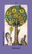 Eight of Coins Tarot card in Jolanda Tarot deck