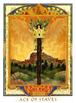 Ace of Wands Tarot card in Lovers Path Tarot deck