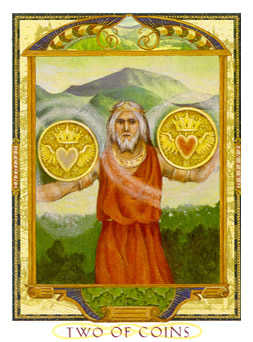 Two of Coins Tarot card in Lovers Path Tarot deck