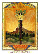 Ace of Wands Tarot card in Lovers Path Tarot deck