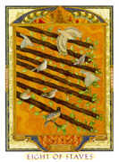 Eight of Wands Tarot card in Lovers Path deck