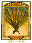 Ten of Wands Tarot card in Lovers Path deck