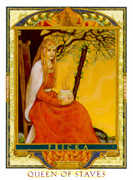 Queen of Wands Tarot card in Lovers Path deck