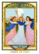 Three of Cups Tarot card in Lovers Path Tarot deck