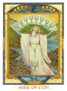 Nine of Cups Tarot card in Lovers Path Tarot deck