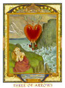 Three of Swords Tarot card in Lovers Path Tarot deck