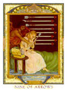 Nine of Swords Tarot card in Lovers Path Tarot deck