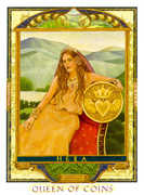 Queen of Coins Tarot card in Lovers Path Tarot deck